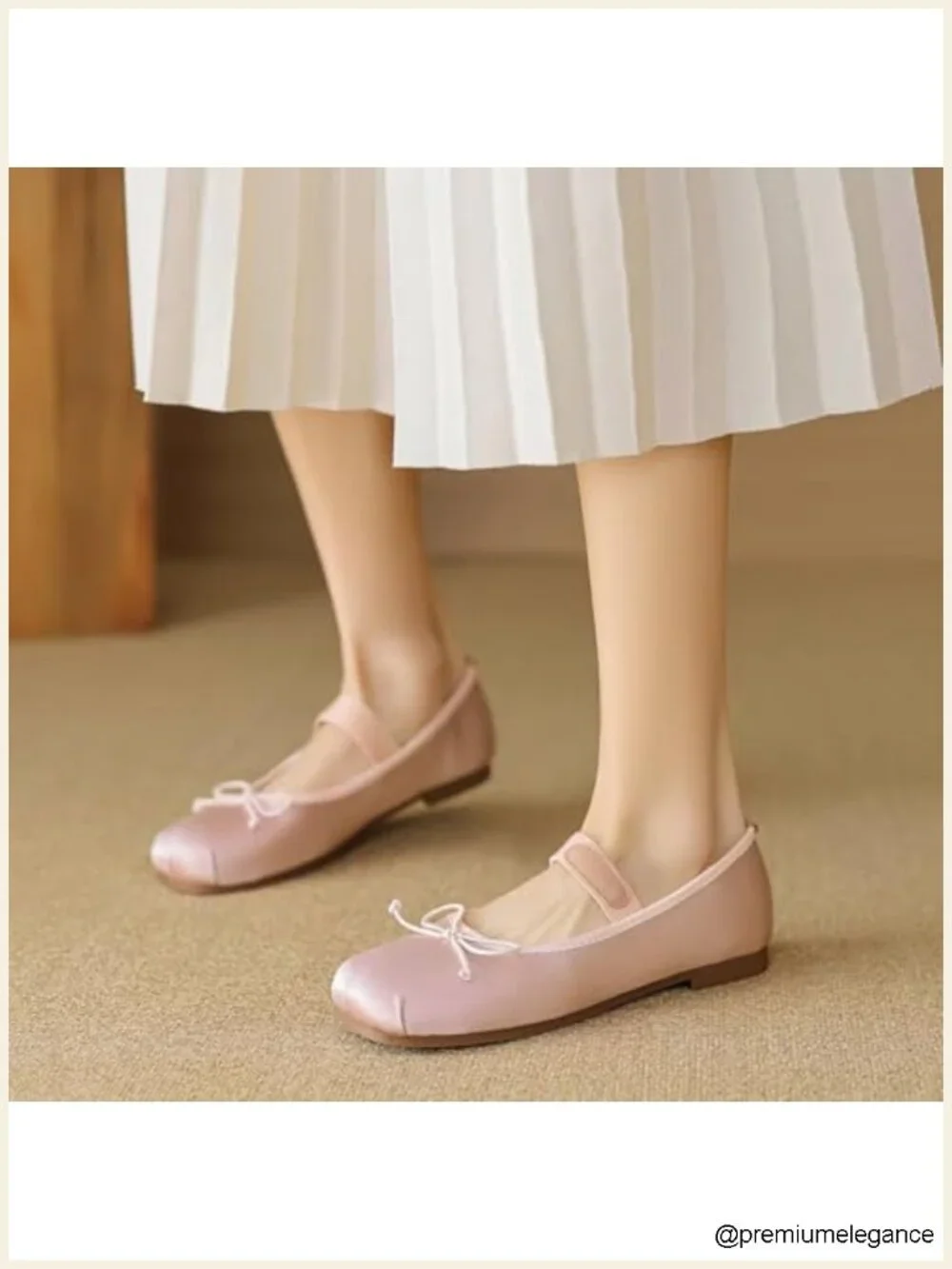 Square Toe Satin Mary Jane Ballet Flats Elastic Strap Ballerina Shoes